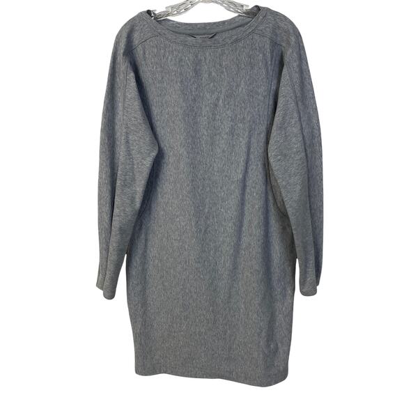 Women's M ATHLETA Gray Salinas Sweatshirt Dress Tunic Size Medium Stretch Jersey - Picture 1 of 8